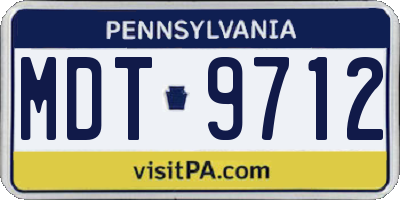 PA license plate MDT9712