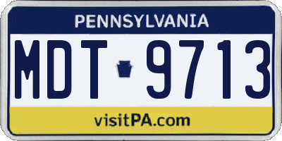 PA license plate MDT9713