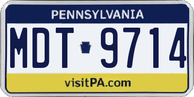 PA license plate MDT9714