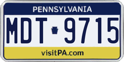 PA license plate MDT9715