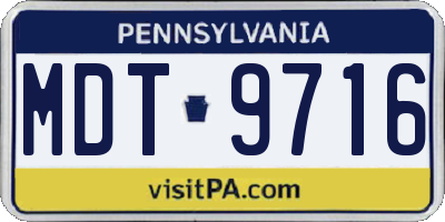 PA license plate MDT9716
