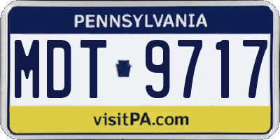 PA license plate MDT9717