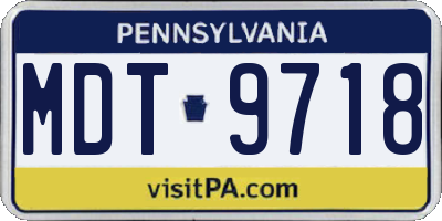PA license plate MDT9718