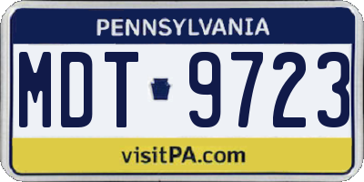 PA license plate MDT9723