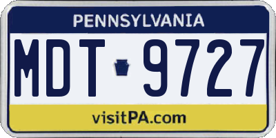 PA license plate MDT9727