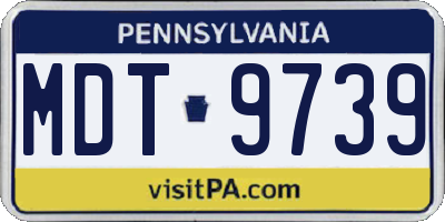 PA license plate MDT9739