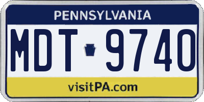 PA license plate MDT9740