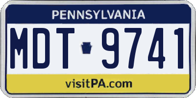 PA license plate MDT9741