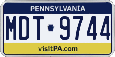 PA license plate MDT9744