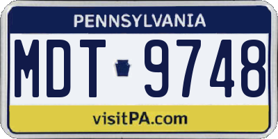 PA license plate MDT9748