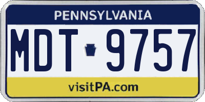 PA license plate MDT9757