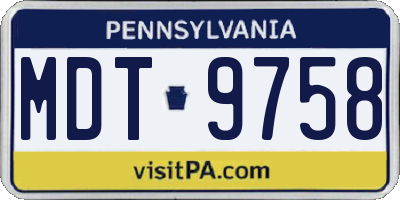 PA license plate MDT9758