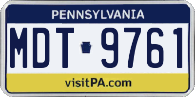 PA license plate MDT9761