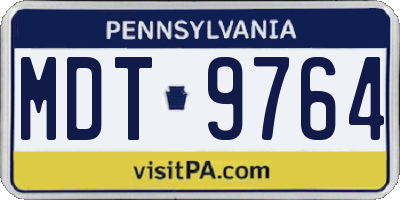 PA license plate MDT9764