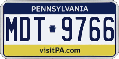 PA license plate MDT9766