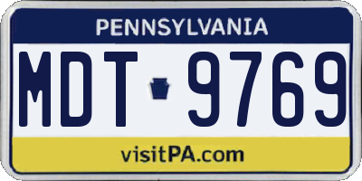 PA license plate MDT9769