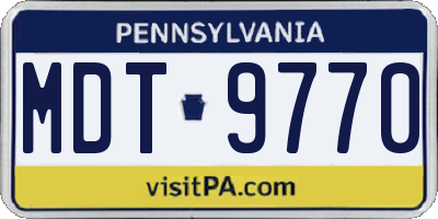 PA license plate MDT9770