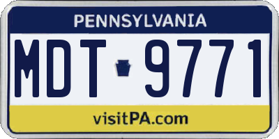 PA license plate MDT9771