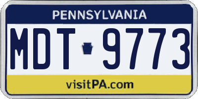 PA license plate MDT9773