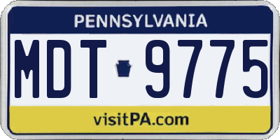 PA license plate MDT9775