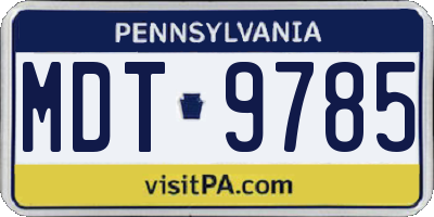 PA license plate MDT9785