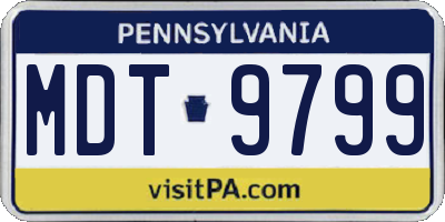 PA license plate MDT9799