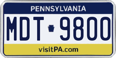 PA license plate MDT9800