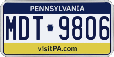 PA license plate MDT9806