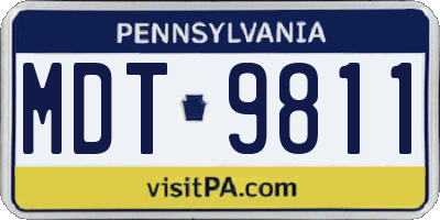 PA license plate MDT9811