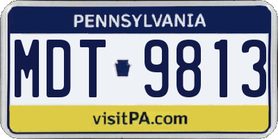 PA license plate MDT9813