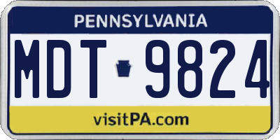 PA license plate MDT9824