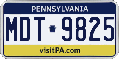 PA license plate MDT9825