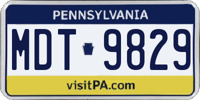 PA license plate MDT9829