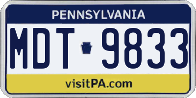 PA license plate MDT9833