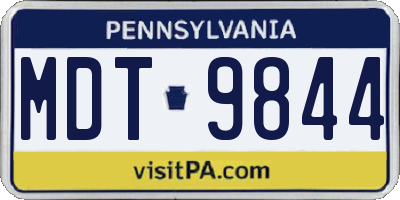 PA license plate MDT9844