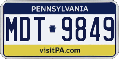 PA license plate MDT9849