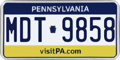 PA license plate MDT9858