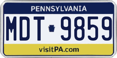 PA license plate MDT9859