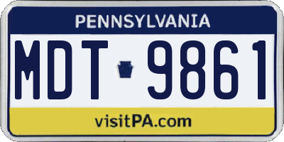 PA license plate MDT9861