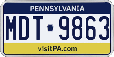 PA license plate MDT9863