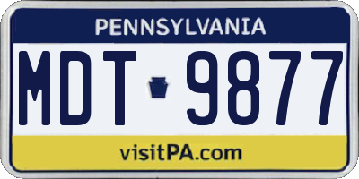 PA license plate MDT9877