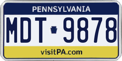 PA license plate MDT9878