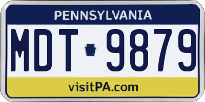 PA license plate MDT9879