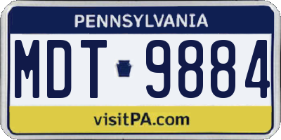 PA license plate MDT9884