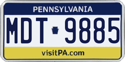 PA license plate MDT9885