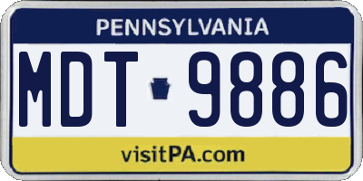 PA license plate MDT9886