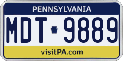 PA license plate MDT9889