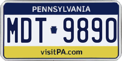 PA license plate MDT9890