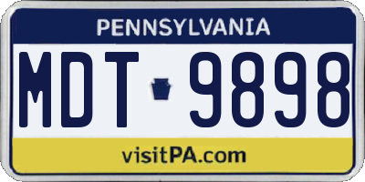 PA license plate MDT9898