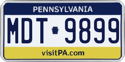 PA license plate MDT9899